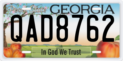 GA license plate QAD8762