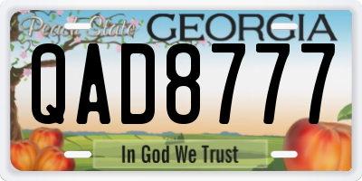 GA license plate QAD8777