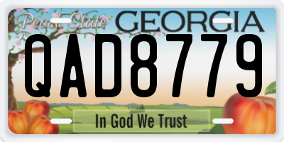 GA license plate QAD8779