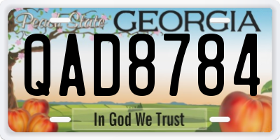 GA license plate QAD8784
