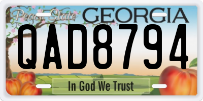 GA license plate QAD8794