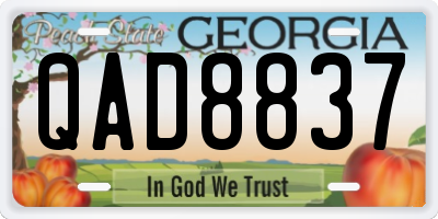 GA license plate QAD8837