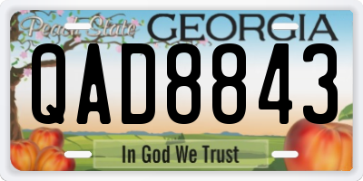 GA license plate QAD8843
