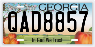 GA license plate QAD8857