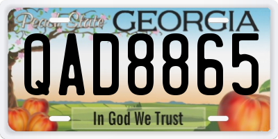 GA license plate QAD8865