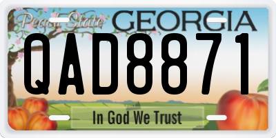 GA license plate QAD8871