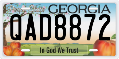 GA license plate QAD8872