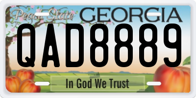 GA license plate QAD8889