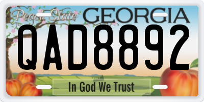 GA license plate QAD8892