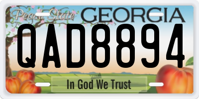 GA license plate QAD8894