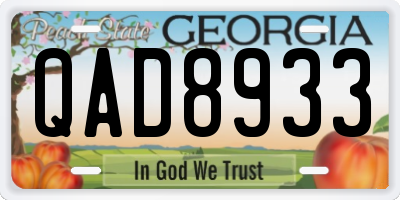 GA license plate QAD8933