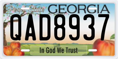 GA license plate QAD8937