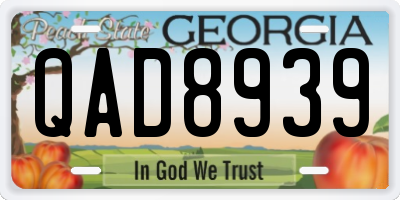 GA license plate QAD8939