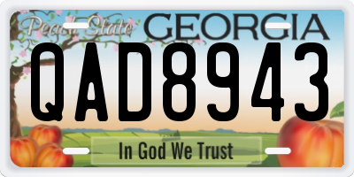 GA license plate QAD8943