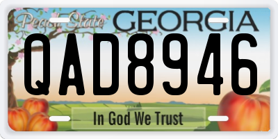 GA license plate QAD8946