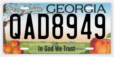 GA license plate QAD8949