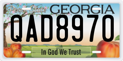 GA license plate QAD8970