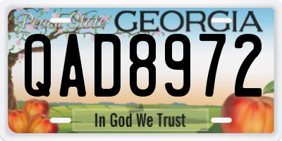 GA license plate QAD8972