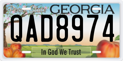 GA license plate QAD8974
