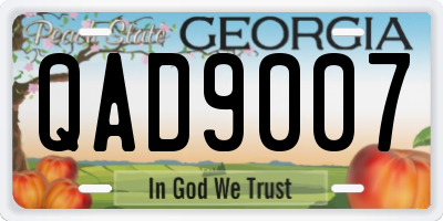 GA license plate QAD9007
