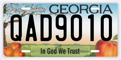 GA license plate QAD9010
