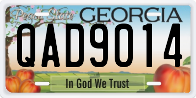 GA license plate QAD9014