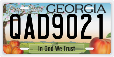 GA license plate QAD9021