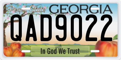 GA license plate QAD9022