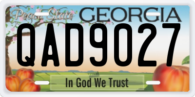 GA license plate QAD9027