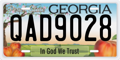 GA license plate QAD9028