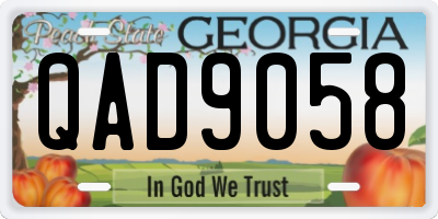 GA license plate QAD9058
