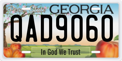 GA license plate QAD9060