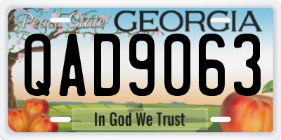 GA license plate QAD9063