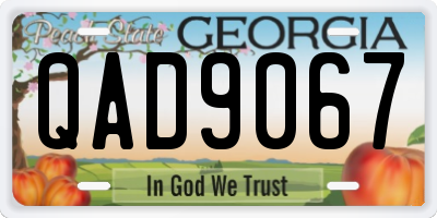 GA license plate QAD9067