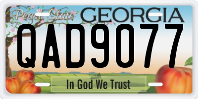 GA license plate QAD9077