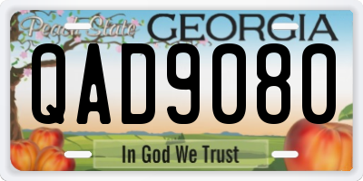 GA license plate QAD9080