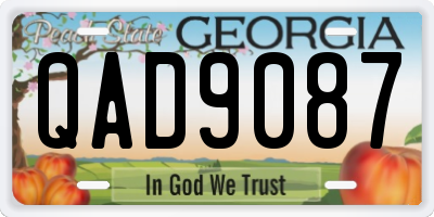 GA license plate QAD9087