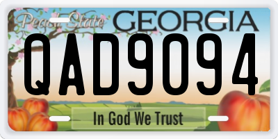 GA license plate QAD9094