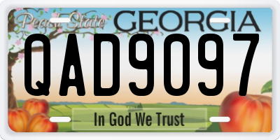 GA license plate QAD9097