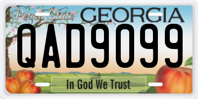 GA license plate QAD9099