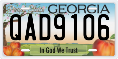 GA license plate QAD9106