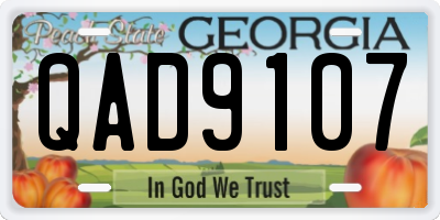GA license plate QAD9107