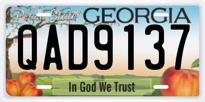 GA license plate QAD9137