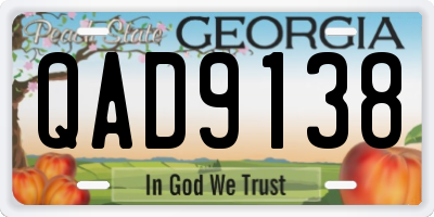 GA license plate QAD9138