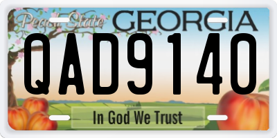 GA license plate QAD9140