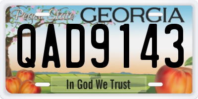 GA license plate QAD9143