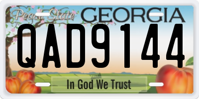 GA license plate QAD9144