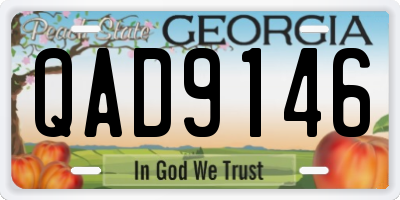 GA license plate QAD9146