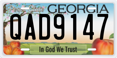 GA license plate QAD9147
