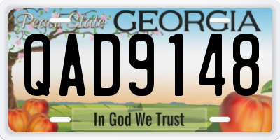 GA license plate QAD9148